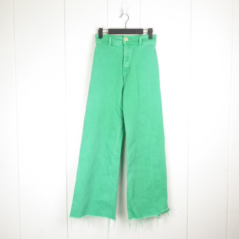 Ghanda‎ 1984 Jeans Womens SZ 8 High Rise Flared Leg Relaxed Baggy Retro Raw Hem